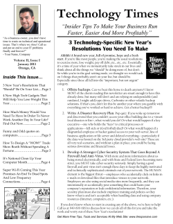 January 2013 Technology Times Newsletter