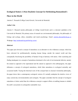 ecological nature - Antoine C. Dussault