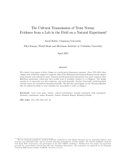 The Cultural Transmission of Trust Norms: Evidence from a