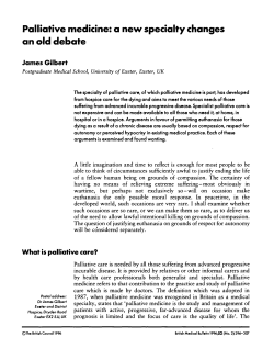 Palliative medicine: a new specialty changes an