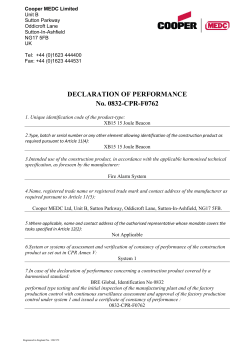 Declaration of performance - XB15 Red