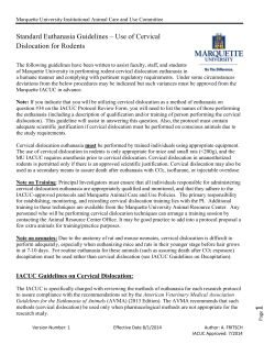 Standard Euthanasia Guidelines &ndash; Use of Cervical Dislocation for