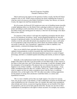 Roswell Trajectory Feasibility Donald R. Burleson, Ph.D. Much