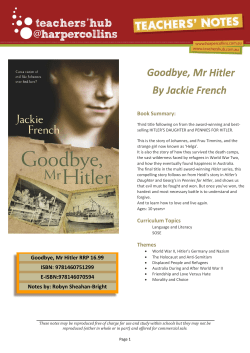 Book Summary: Curriculum Topics Themes Goodbye, Mr Hitler RRP
