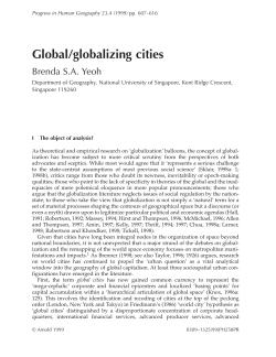 Global/globalizing cities