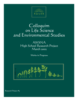 Colloquium on Life Science and Environmental Studies