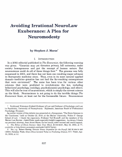 Avoiding Irrational NeuroLaw Exuberance: A Plea for