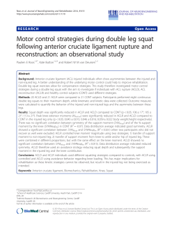 Motor control strategies during double leg squat following anterior