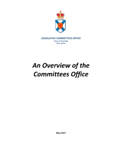 An Overview of the Committees Office