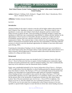 State School Finance System Variance Impacts on Student