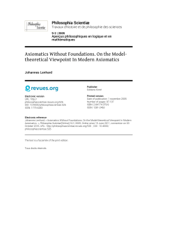 Axiomatics Without Foundations. On the Model