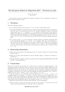 The European School on Magnetism 2017