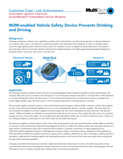 M2M-enabled Vehicle Safety Device Prevents Drinking and Driving