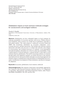 Globalization impacts on local commons