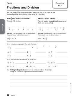 Fractions and Division