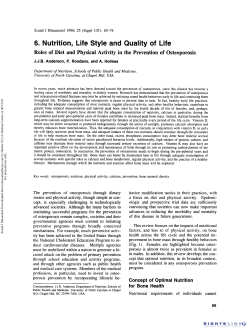 Roles of Diet and Physical Activity in the Prevention of Osteoporosis