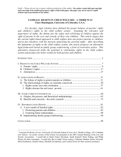 Familial Rights in Child Welfare: A Third Way