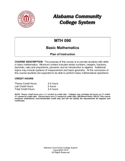 MTH - 090 - Alabama Community College System