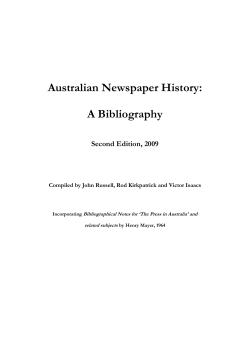 A Bibliography, 2 nd Ed. - Australian Media History Database
