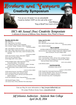 SSC`s 4th Annual (Free) Creativity Symposium