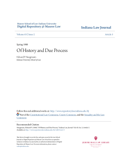 Of History and Due Process - Digital Repository @ Maurer Law
