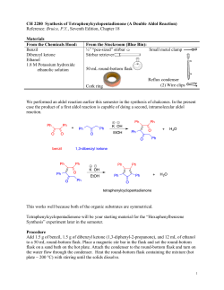 CH 2280 Synthesis of Tetraphenylcyclopentadienone (A Double