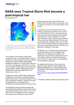 NASA sees Tropical Storm Rick become a post-tropical low