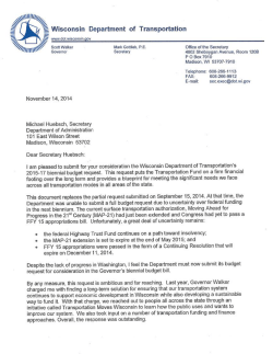 the DOT budget request - Wisconsin Department of Administration