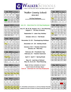 210 Calendar - Walker County Schools
