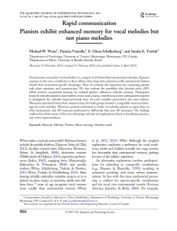 Rapid communication Pianists exhibit enhanced memory for vocal