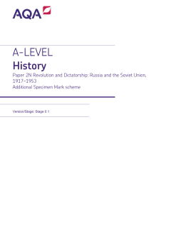 A-level History Specimen mark scheme Paper 2N