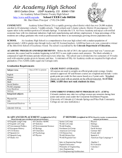 AAHS School Profile - Air Academy High School