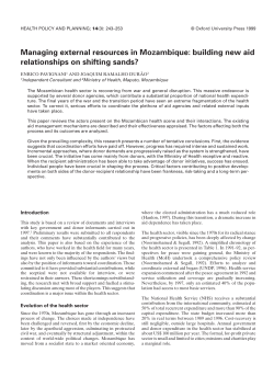 Managing external resources in Mozambique