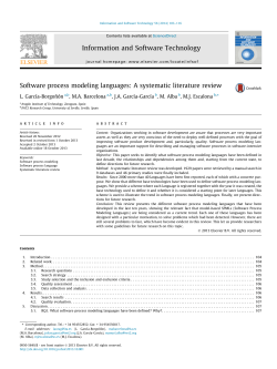 Software process modeling languages: A systematic literature review