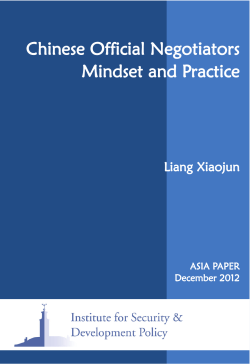 Chinese Official Negotiators Mindset and Practice
