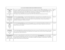 Summer Reading Recommendations 1