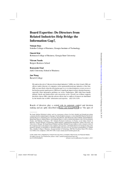Board Expertise: Do Directors - Scheller College of Business