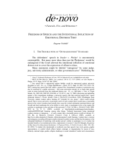 Freedom of Speech and the Intentional Infliction of Emotional