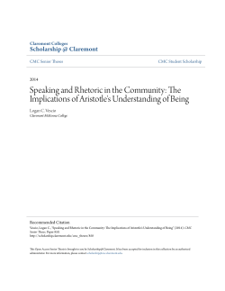 Speaking and Rhetoric in the Community