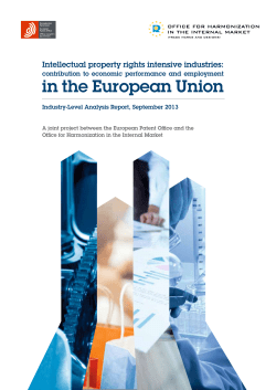 Intellectual Property Rights Intensive Industries: Contribution to