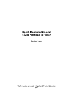 Sport, Masculinities and Power relations in Prison