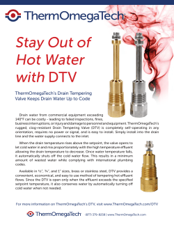 Drain Tempering Valve (DTV) Sell Sheet