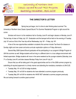 April 2008 Newsletter - Educational Opportunity Programs / Special