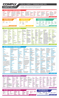COMP ATIBILITY Comply&trade; Foam Tips ﬁt the following