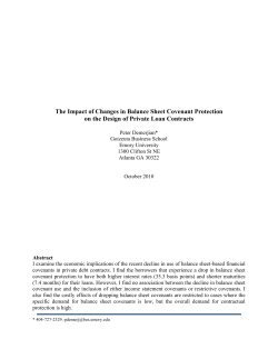 The Impact of Changes in Balance Sheet Covenant Protection on