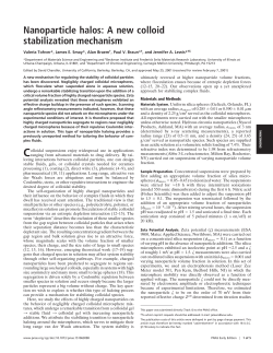 Nanoparticle halos: A new colloid stabilization mechanism