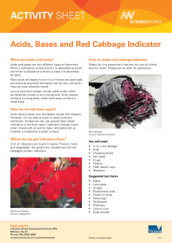 Acids, Bases and Red Cabbage Indicator