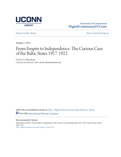 The Curious Case of the Baltic States 1917-1922