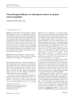 The prolonged influence of subsequent context on spoken word