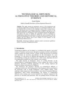TECHNOLOGICAL DIFFUSION: ALTERNATIVE THEORIES AND